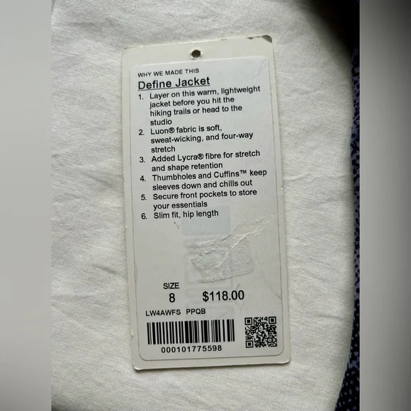 Lululemon Define Jacket size 8 like new - Picture 7 of 9